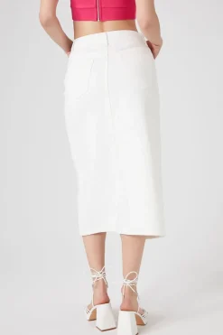 Split-Hem Twill Maxi Skirt
