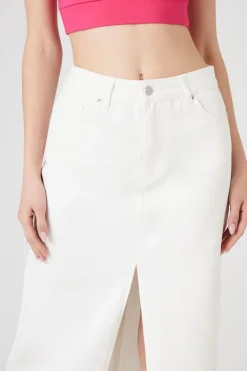 Split-Hem Twill Maxi Skirt