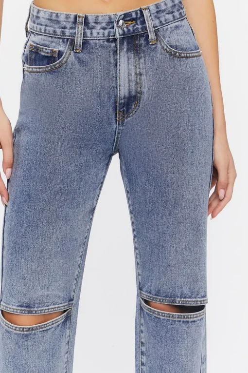Split-Knee Relaxed High-Rise Jeans