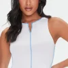 Split-Neck Cropped Tank Top