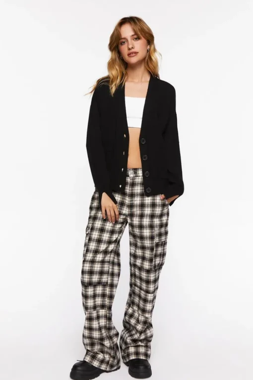 Split-Sleeve Cardigan Sweater