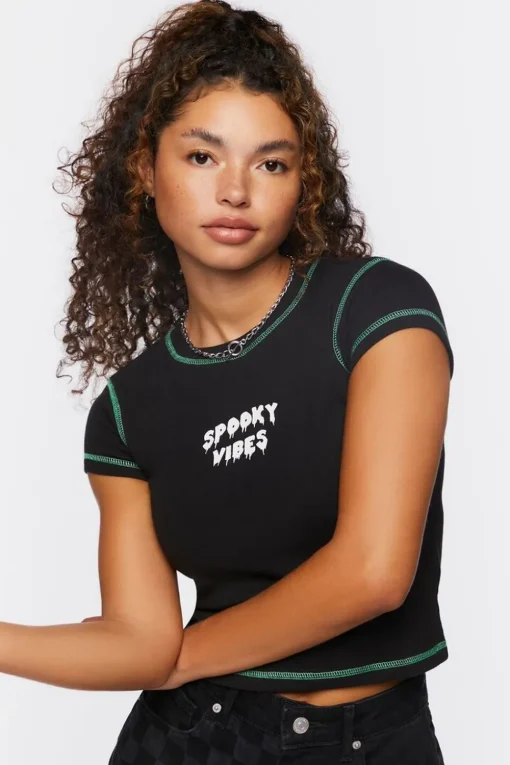 Spooky Vibes Graphic Baby Tee