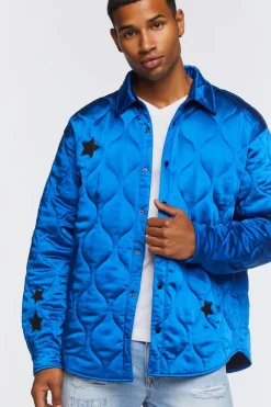 Star Embroidered Quilted Shacket