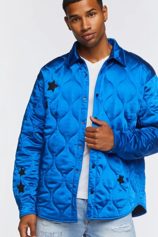 Star Embroidered Quilted Shacket