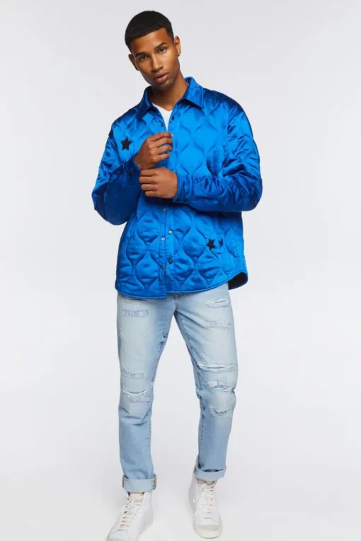 Star Embroidered Quilted Shacket