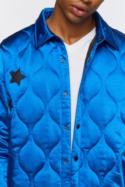Star Embroidered Quilted Shacket