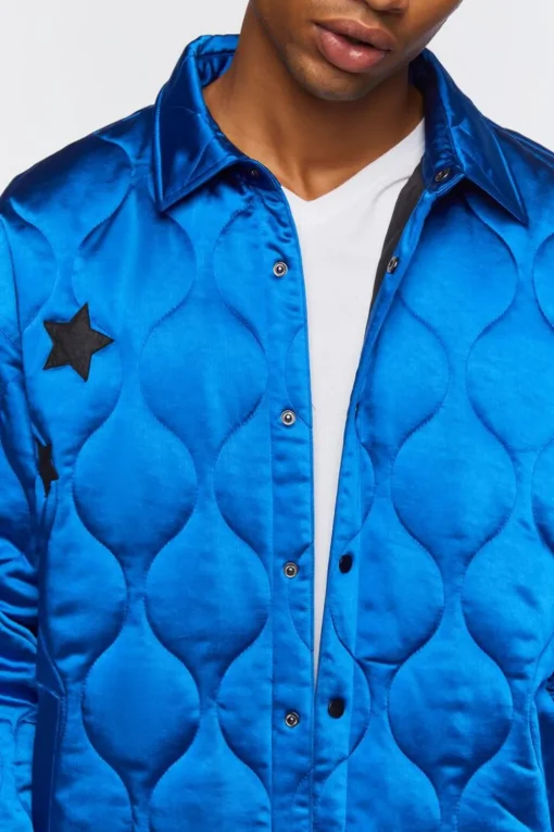 Star Embroidered Quilted Shacket