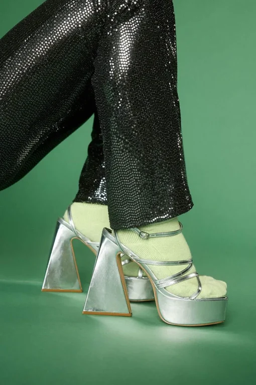 Strappy Platform Flare Heels