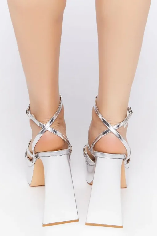 Strappy Platform Flare Heels
