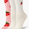 Strawberry Crew Sock Set - 2 Pack