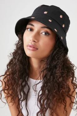 Strawberry Embroidered Bucket Hat
