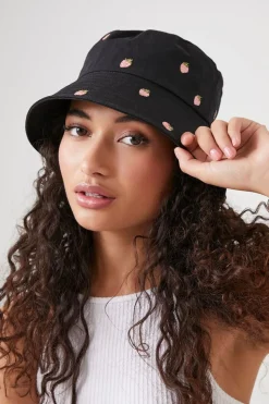 Strawberry Embroidered Bucket Hat