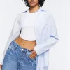 Striped Colorblock Poplin Shirt