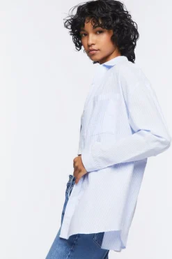 Striped Colorblock Poplin Shirt