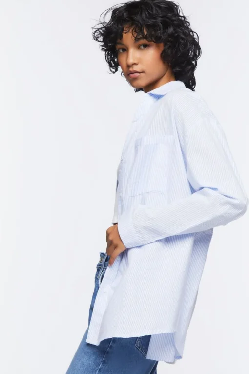 Striped Colorblock Poplin Shirt