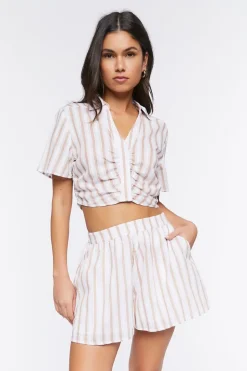 Striped Cotton Shorts