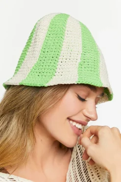 Striped Crochet Bucket Hat