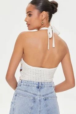 Striped Crochet Halter Top