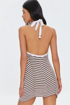 Striped Crochet Mini Dress