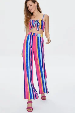Striped Cropped Cami & Pants Set