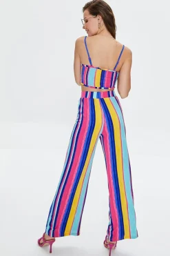 Striped Cropped Cami & Pants Set