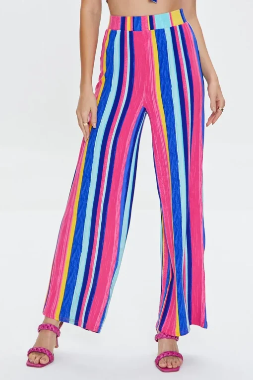 Striped Cropped Cami & Pants Set