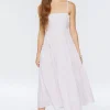 Striped Cutout Cami Midi Dress