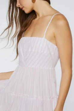 Striped Cutout Cami Midi Dress