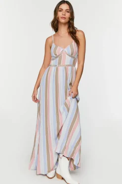Striped Cutout Maxi Dress