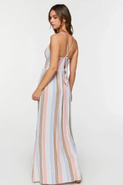 Striped Cutout Maxi Dress