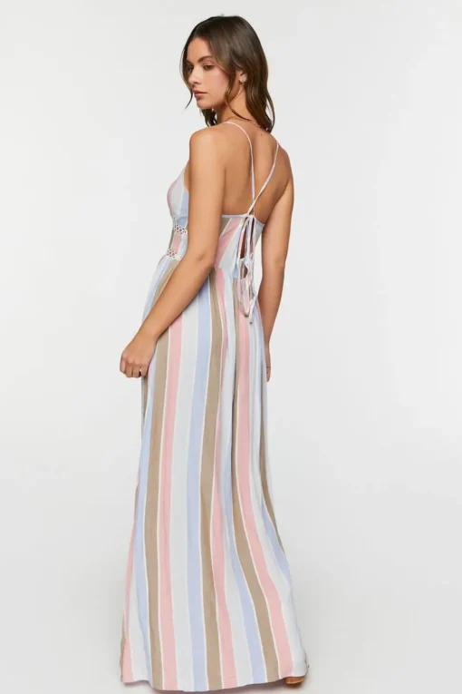 Striped Cutout Maxi Dress