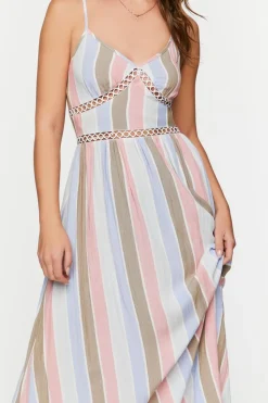 Striped Cutout Maxi Dress