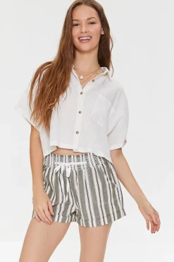 Striped Drawstring Shorts