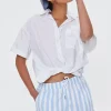 Striped Drawstring Twill Shorts