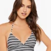 Striped Halter Bikini Top