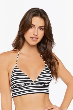Striped Halter Bikini Top
