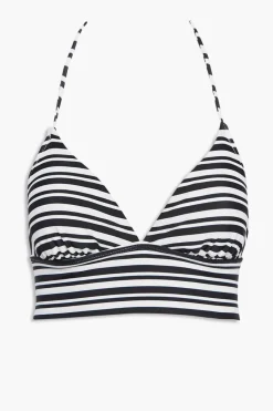 Striped Halter Bikini Top