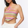 Striped Halter Crop Top