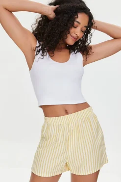 Striped High-Rise Boxer Shorts