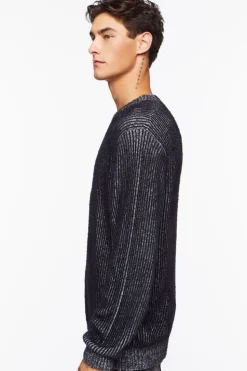 Striped Marled Knit Sweater