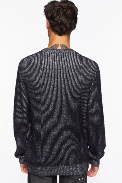 Striped Marled Knit Sweater