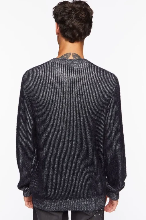 Striped Marled Knit Sweater