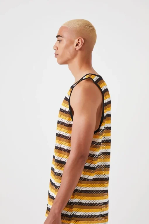 Striped Mesh Tank Top