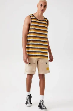 Striped Mesh Tank Top