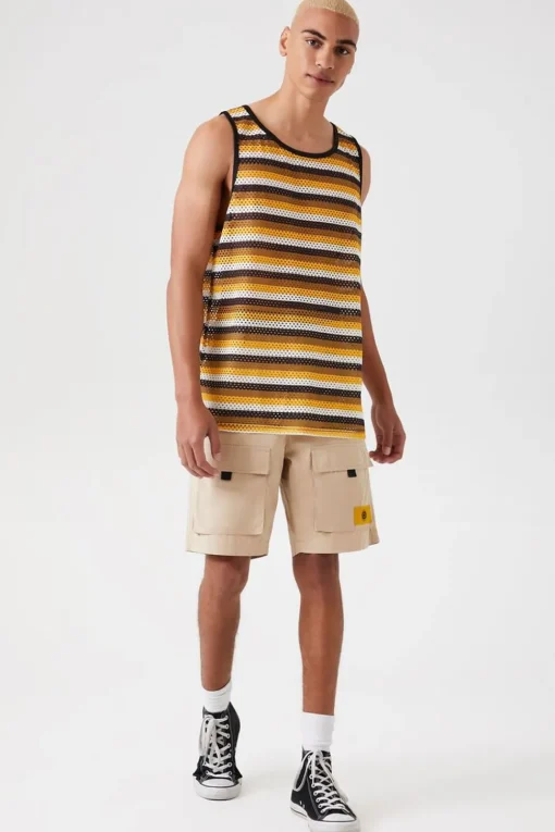 Striped Mesh Tank Top