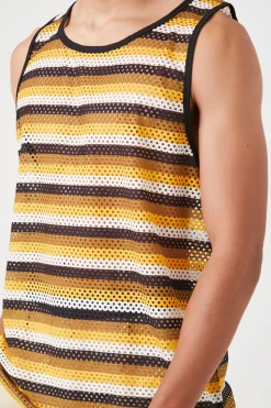 Striped Mesh Tank Top