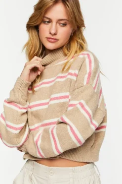 Striped Mock Neck Sweater