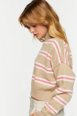Striped Mock Neck Sweater