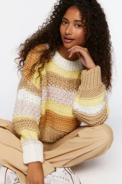 Striped Purl Knit Sweater