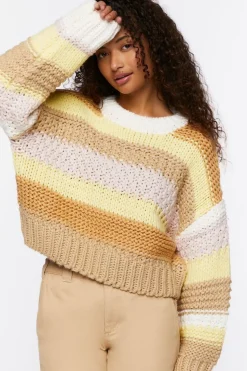 Striped Purl Knit Sweater